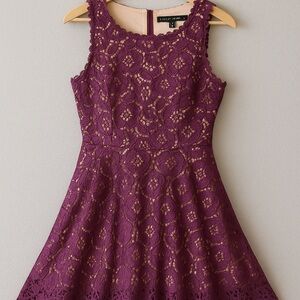City Studio Plum Lace Dress | Size 5 | A-Line Silhouette
